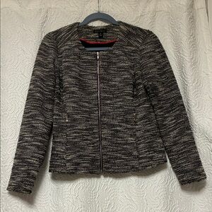 Black and White Zip Up Blazer